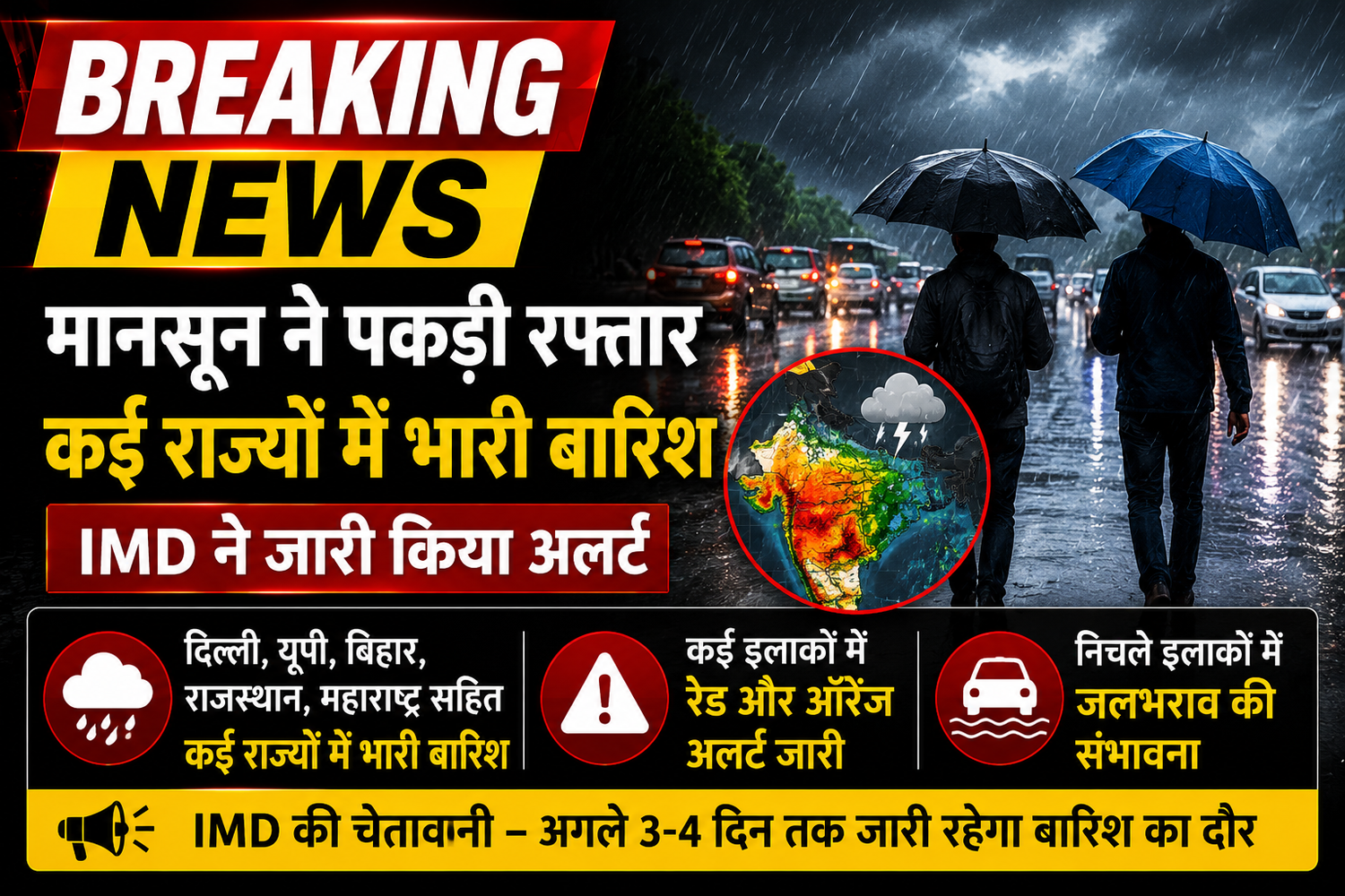 ओडिशा में रेड अलर्ट, बंगाल-झारखंड समेत कई राज्यों में भारी से बेहद भारी बारिश की चेतावनी