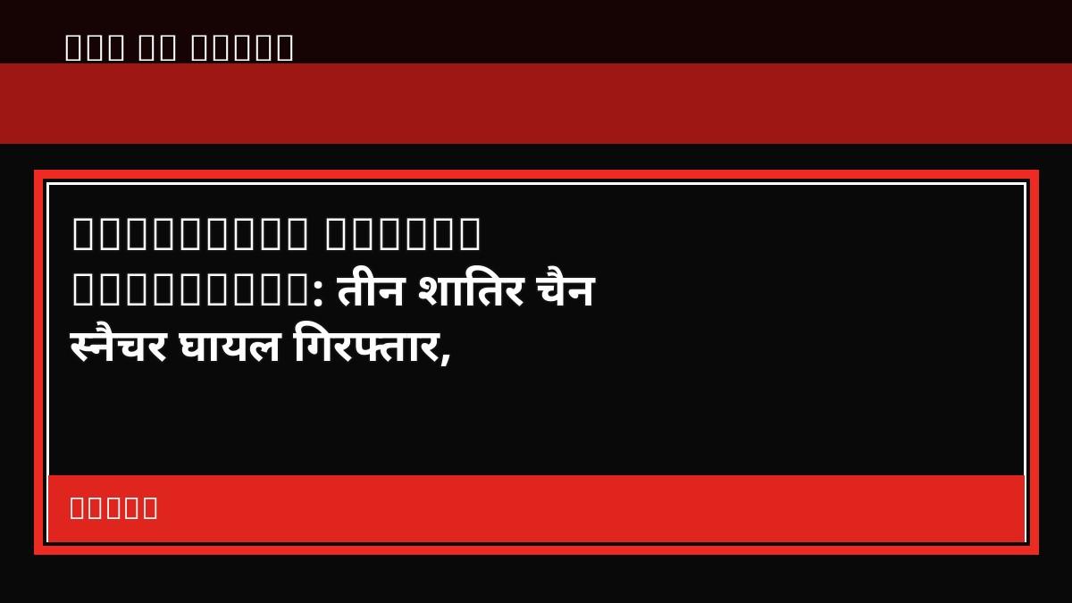 Vrindavan Police Encounter: तीन शातिर चैन स्नैचर घायल गिरफ्तार, लूटी गई चैन और हथियार बरामद